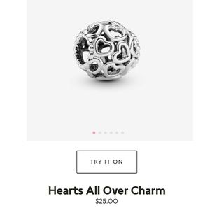 100% Authentic Pandora hearts all over charm.